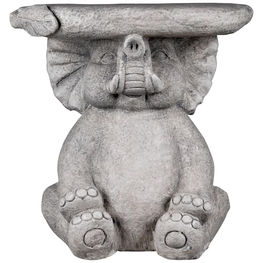 Elephant Outdoor Garden Plant Stand - 12.25" - Gray